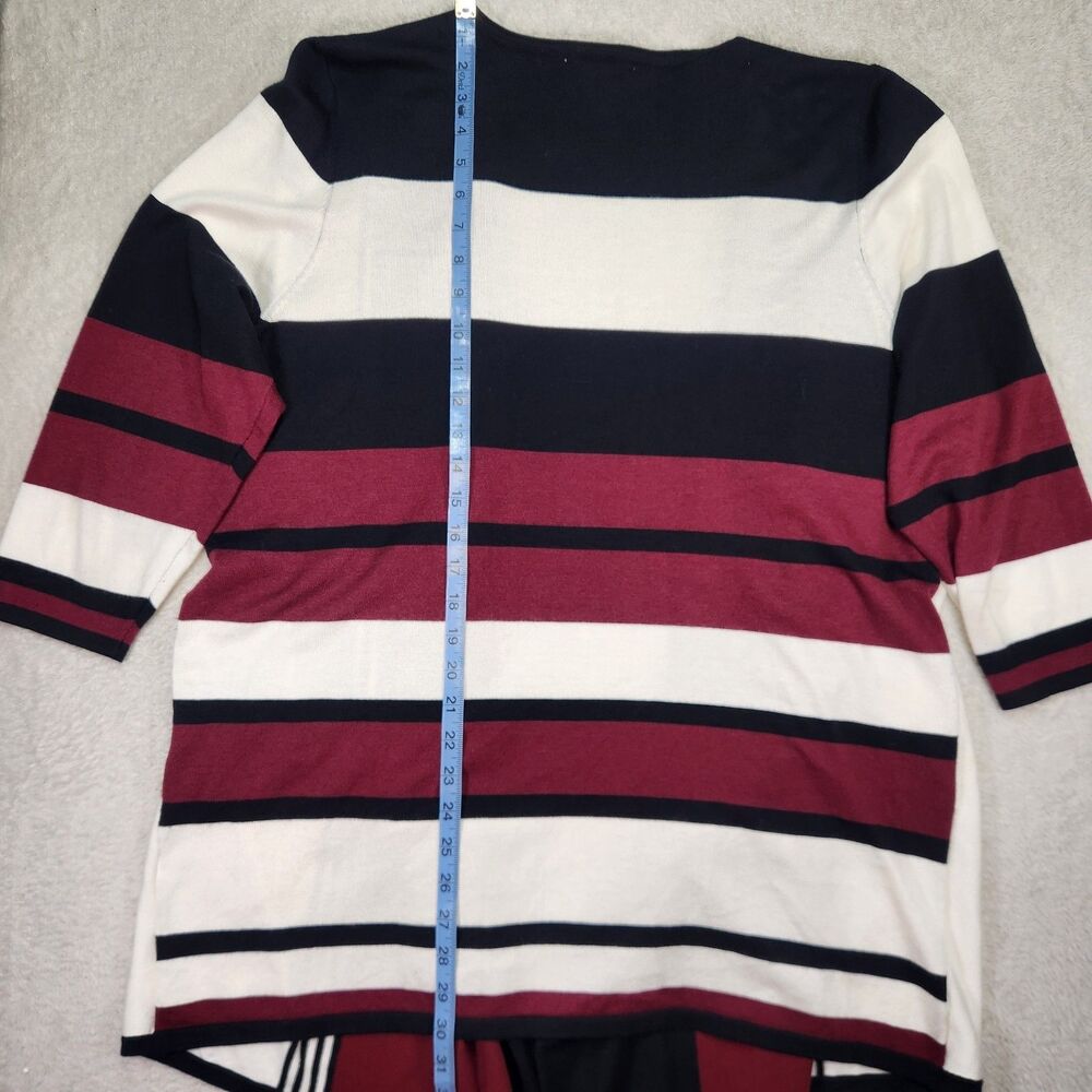 Christopher & Banks Color Block Open Front Cardigan Striped Knit Woman’s XL - Picture 12 of 12